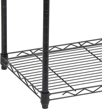 SUPER DEAL Black 5-Shelf Heavy Duty Storage Wire Shelving Unit for Restaurant Garage Pantry Kitchen Garage Rack (30L x 14W x 60H)