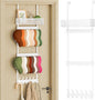 4 Tier Over Door Hat Organizer with Basket, Hat Holder Rack for Baseball Cap with 24 Hooks（2-Tier 9-Hook & 1-Tier 6-Hook）,Hat Hanger Storage Holds up to 24+ Caps for Door, Bedroom, Closet (White)