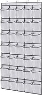 SYOWADA 35 Pocket Over the Door Shoe Organizer Hanging Large Capacity Closet Storage Entryway Organizer Hanging Bag Shoes Sneaker With 4 Metal Hooks, White