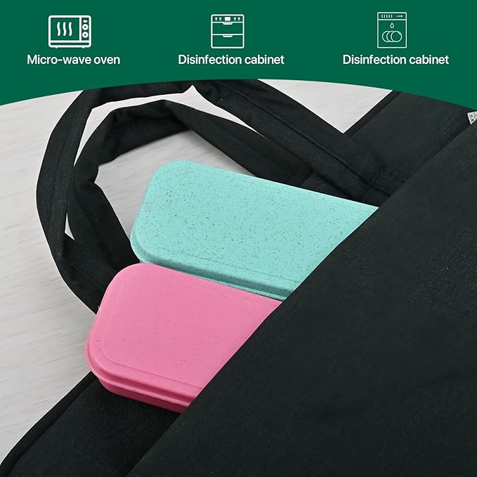 Travel Cutlery Case Portable Utensil Holder Large Travel Silverware Case Flatware Storage Box Camping Utensils Cutlery Cases for Fork Spoon Chopsticks Lunch Box, 9.6 x 2.1 inches (Blue, Pink)