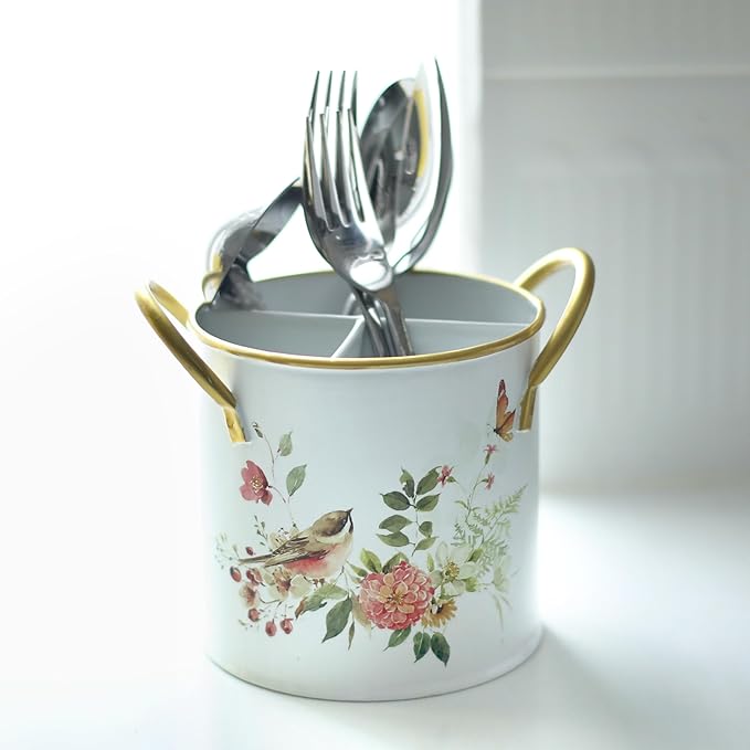 Z&Z ornamentorum Kitchen Utensil Holder for Kitchen Cunter Stylish kitchen Cooking Utensil Organizer 4.57*5.43inch Farmhouse Spatula Holder for Countertop