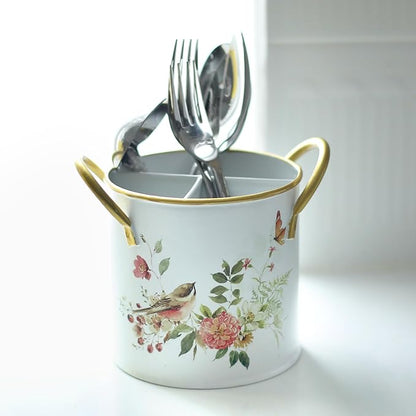 Z&Z ornamentorum Kitchen Utensil Holder for Kitchen Cunter Stylish kitchen Cooking Utensil Organizer 4.57*5.43inch Farmhouse Spatula Holder for Countertop