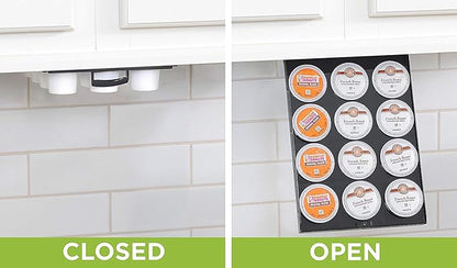 PERFECT POD EZ-Shelf Under Shelf Storage for K Cups, Space-Saving Under Counter Cabinet Coffee Pod Holder, 10.5" x 7.25" x 2", Holds 12 Cups