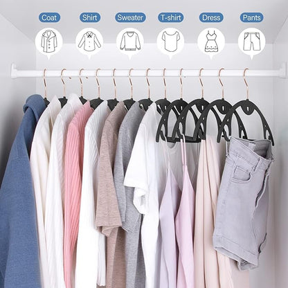 Velvet Hangers 50 Pack: Felt Clothes Hangers Heavy Duty Shirt Sweater Hangers No Shoulder Bump Non Slip Slim Thin Coat Hangers for Closet - Black Grey