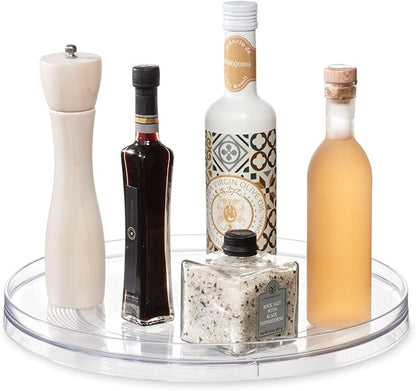 iDesign 14.5-Inch Lazy Susan Organizer - Large Lazy Susan Turntable for Cabinet or Pantry, Clear