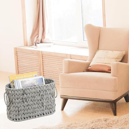 ORDELITE Toilet Paper Storage - Waterproof Wicker Basket for Bathroom, Holds 6 Rolls