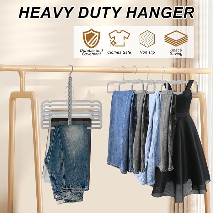 Velvet Pants Hangers Non Slip, 30 Pack Velvet Hangers for Closet with Porous Hooks, Strong Durable Space Saving Slim Clothes Hanger, Ultra Soft Flocked Hanger for Pants/Shirts/Bra/Shorts (Grey)