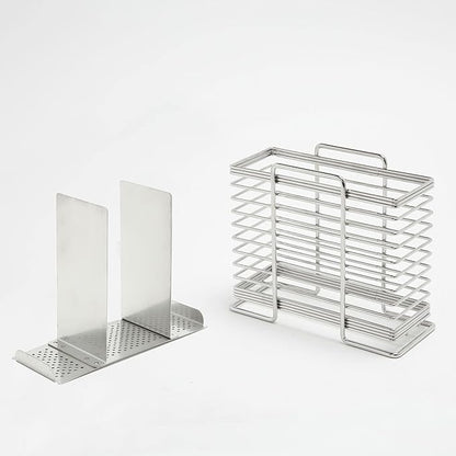 INEX Rectangular Cutlery Holder Caddy (Stainless Steel, 5.1" H x 6.1" W x 3.1" D (Stand-type))
