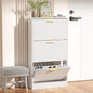 JOZZBY Shoe Cabinet Storage with 3 Flip Drawers for Entryway, White Slim Freestanding Modern Narrow Shoe Organizer Rack Cabinet for Hallway, Living Room