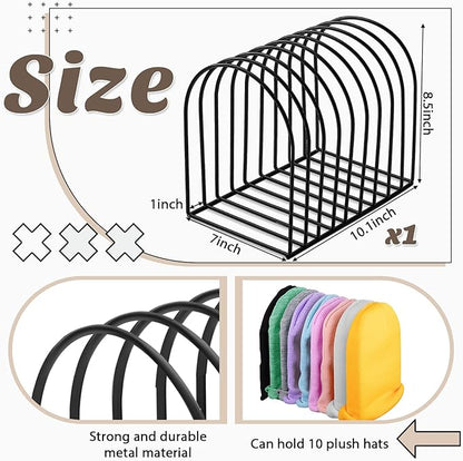Hicarer Beanie Holder Organizer Metal Beanie Hat Display Stand Knitted Hat Storage Rack for Swimming Cap Display Vendors Home Entryway Tabletop Bedroom Closet Dresser Room Office