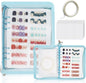 KEIFIN Press On Nail Storage Organizer Binder with 8 Insert Pages - A5 Size Reusable Fake Nail Swatch Collecting Book Polish Color Display Holder Container with Tape and Zipper Pocket (BLUE)