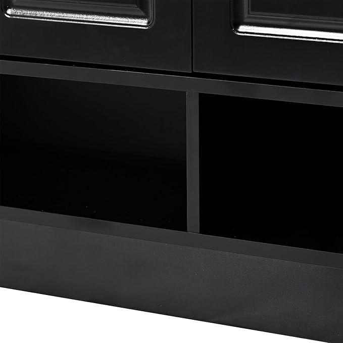 Shoe Cabinet with Adjustable Shelves, Minimalist and Modern Shoe Storage Organizer with Cabinets and Drawer, Space-saving Design Shoe Rack for Various Sizes of Shoes (Black-Customized Shelves 8)