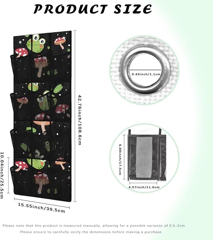 Frog Mushroom Over The Door Shoe Storage,Back of Door Shoe Organizer,Hanging Garage Storage Rack,Hanging Shoe Organizer,Classroom Headphone Storage,Over The Door Shoe Organizer
