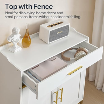 HOOBRO Shoe Storage Cabinet, 5-Tier Shoe Cabinet with Drawers, 36.6'' Tall Large Shoes Rack Organizer with Adjustable Shelves, Freestanding Wooden Shoes Cabinet Storage for Entryway, White DW14SC01