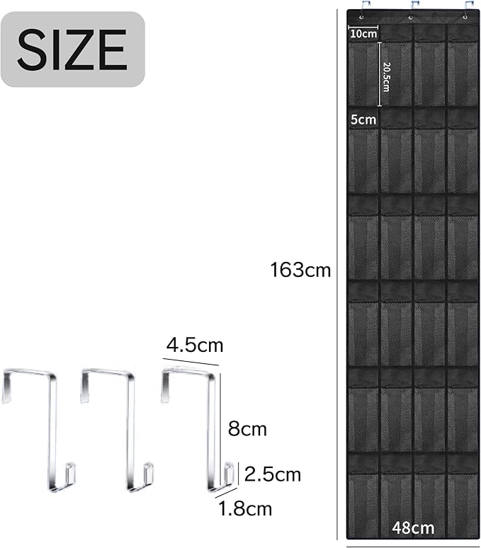 Wall Pocket, Shoe Rack, Plush Storage, Wall Mounted, 24 Pockets, Large Capacity, Space Saving, Shoe Storage, Entryway, Closet, Hanging Storage, Mesh, Breathable, Over the Door, Multi Wall Pockets