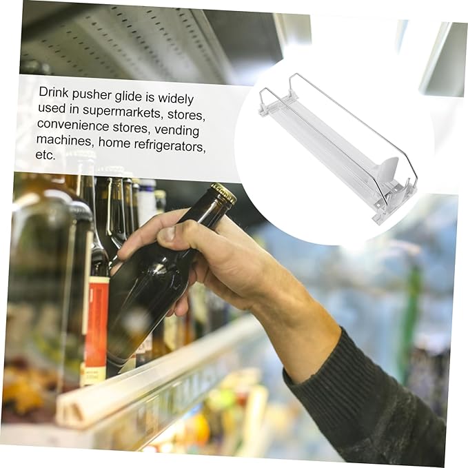 Cabilock Beverage Can Dispenser Fridge Soda Can Organizer Plastic Drink Pusher Supermarket Shelf Pusher Easy Install