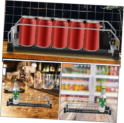 BESPORTBLE 2pcs Automatic Pusher Soda Can Organizer for Fridge Smooth Polished Drinks Dispenser Stand Easy to Install Beverage Storage for Soda Beer and Bottled Drinks