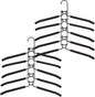 Clothes Hangers Space Saving: 2 Pack 5 in 1 Multi Layer Hangers Non-Slip Foam Padded Heavy Duty Thick Hanger Closet Organizers and Storage for Coat Sweater Suit T-Shirt…