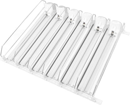 Drink for Fridge Slide Rail Can Dispenser Holds 6 Rows of Soda Beer Beverages Easy Loading System with Dampener Glide for Stable Push No Tools Assembly