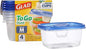 Glad GladWare To Go Snack Food Storage Containers with Lids, Medium Rectangle BPA Free Plastic with Built-In Dressing Cup for Salads and Snacks, Microwave Dishwasher Safe, 24 Oz, 4 Count
