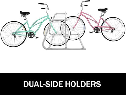 BestEquip 10 Holders Floor Bike Rack, 59" Length All-Steel Grid Bike Rack, 10-Bike Capacity Dual-Side Storage Stand for Garages Streets Yards Bike Events