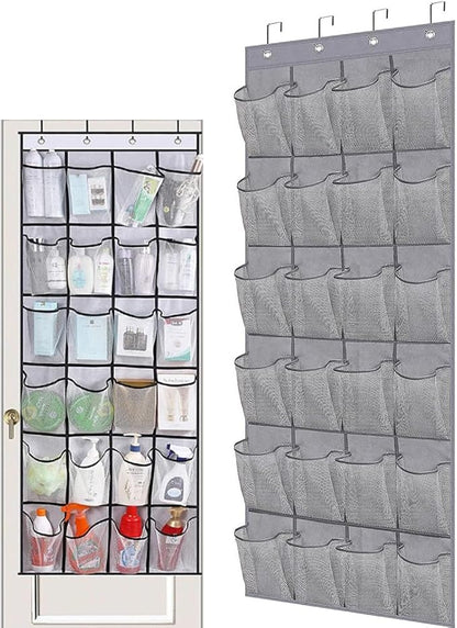 Shoe Rack for Door,Shoe Organizer Over the Door,24 Mesh Pockets,Hanging Shoe Organizer,Door Shoe Rack,Wall Mounted Shoe Rack,for Shoes, Sneakers,Store various small items (B)