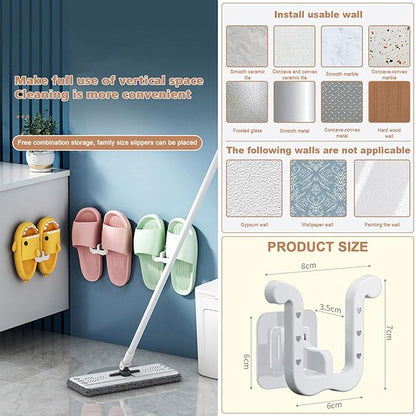 Shoes Holder Hook, Wall Adhesive Slipper Holder, Space-Saving Shoe Hook, Wall-Mounted Flip-Flop Holder, Slippers Hanging Hook Rack, Modern Non-Drilling Footwear Organizer for Entryway, Closet, Dorm