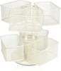 Nifty 2-Tier Cosmetic Organizing Carousel - Cream Powder Coat Finish, Spins 360-Degrees, Cosmetic Bathroom or Bedroom Vanity Storage, Beauty Supplies Organizer, Lazy Susan Platform