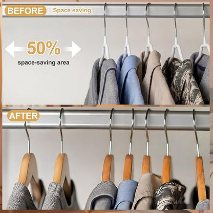Kathfly 25 Pack Ultra Thin Non Slip Shirt Clothes Hangers, Steel Space Saving Shirt Hangers with PVC Coating, No Shoulder Bumps for Shirts, Sweaters, Dresses and Jackets