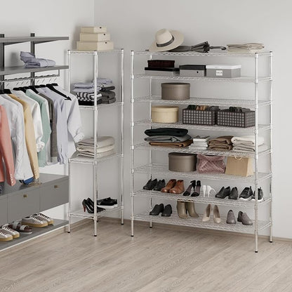 18" Deep x 54" Wide x 74" Height Wire Shelving Kit | 8-Tier | NSF Commercial Storage Rack Unit
