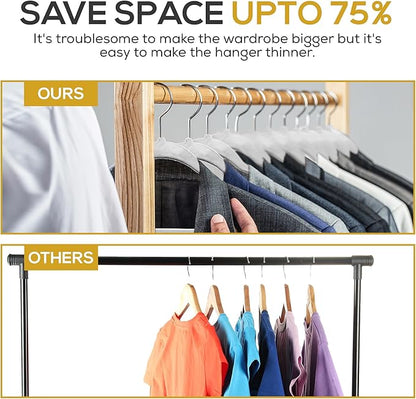 Techzoo Premium Velvet Hangers 50 Pack Ultra Thin Non Slip Adult Felt Space Saving Suit Hanger for Closet Heavy Duty Coat Pants Jackets Dress Hangers 360° Swivel Hook Hold Upto 10 lbs Silver Birch