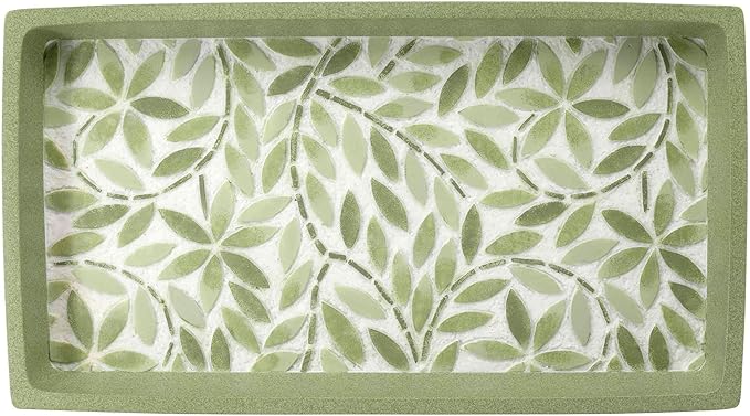 Avanti Linens - Vanity Tray, Resin Countertop Accessories, Guest Bathroom Essentials (Stratford Collection, Green)