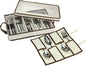Household Essentials Cream Canvas Flatware Chest with Brown Trim