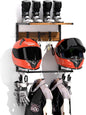 Urban Deco Motorcycle Helmet Holder Wall Mount, Helmet Rack with 2 Hat Stands, Helmet Stand for Display Wall Mount, Motorcycle Accessories Gear Storage for Men, Small
