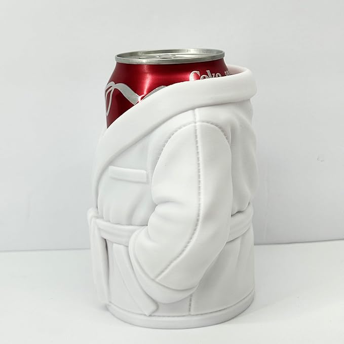 Bathrobe can holder for Beer & Soda, 1pc 4.75" 3D Printed Bath Robe Can Holder, Unique Beer Holder, Spa Day Novelty Gift, Housewarming Present NO CAN or BRUSHES INCLUDED