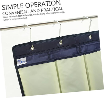 UKCOCO Over the Door Shoe Organizer Bag Multi Pouch Hanging Storage for Shoes Clothes and Daily Essentials Oxford Wall Mounted Holder for Closet and Bedroom Blue and Yellow