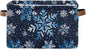 Large Storage Basket Watercolor Blue Snowflakes Christmas Storage Bin Cube Canvas Fabric Organizer Handles Collapsible for Clothes Toys Bedroom Decorative