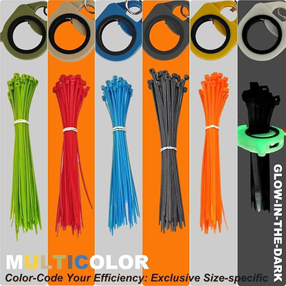 Zip Tie Holder Cable Tie Holder Heavy-Duty Colored Upgraded for Tool Belt Organized Strong Efficient for Electrician Tool Storage Reusable Portable 6 Pack