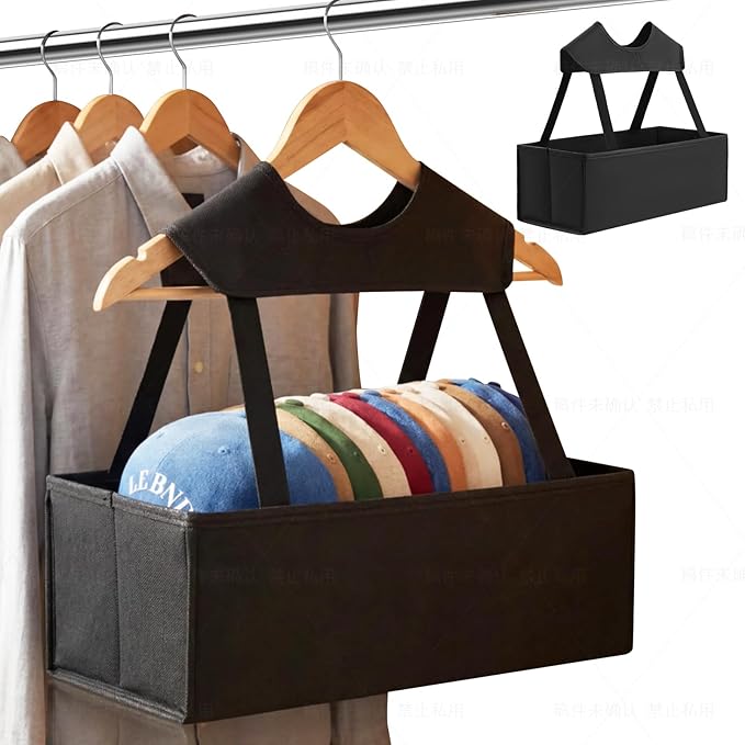 Hat Storage for Baseball Caps，Hat Storage Boxes for Hanging Hold 10 Caps,Hat Storage Organizer Box for Space Saving