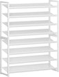 Nunsino Shoe Rack,8 Tier Metal Shoe Organizer,Max Holds 40 Pairs,Heavy Duty Shoes Shelf for Garage, Entryway, Closet,White