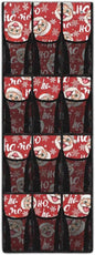 Kawaii The Santa Claus Door Hanging Shoe Organizer for Xmas Home Decor,Mesh Fabric Door Organizers and Storage Space Saving with 12 Pockets Wall Hanging Storage 4 Metal Hook
