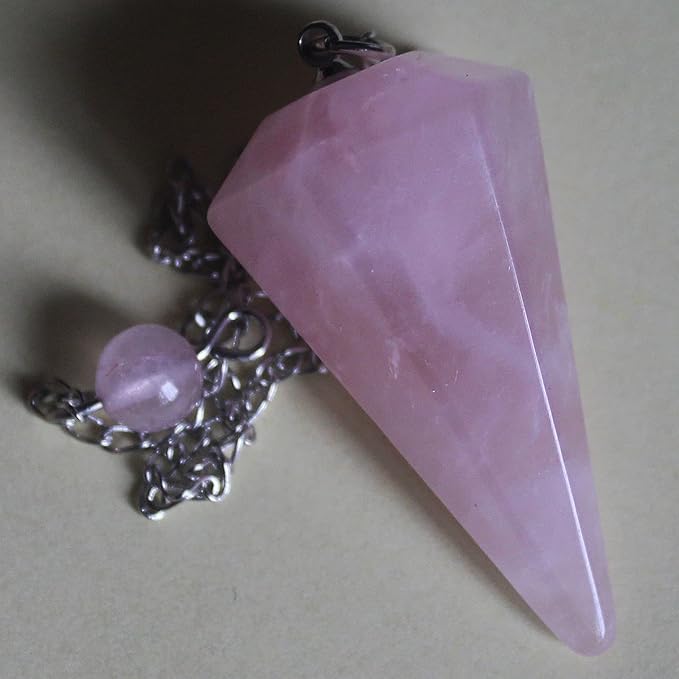 Faceted Mixed gemstone crystal pendulum point reiki chakra pendant bead Chain 6''