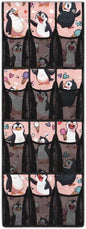 Funny Penguin Shoe Organizer Over The Door,12 Large Mesh Pockets Hanging Storage Shoe Rack,Hanging Shoe Rack for Door Sneaker Hanger Boot Storage,Breathable Organizer Storage Bag
