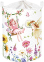 Clastyle Lovely Princess Laundry Basket Kids Clothes Book Storage Basket Gift Toy Box for Bedroom Decor,Flower Fairy,36x45 cm