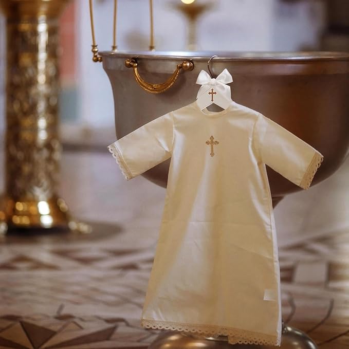 Reallnaive First Holy Communion Hanger First Communion Gift White Bow Dress Hanger 1st Holy Eucharist Party Favors Cross Gift Holiday Ceremony Decoration
