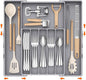 Lifewit Silverware Drawer Organizer, Expandable Utensil Tray for Kitchen, BPA Free Flatware and Cutlery Holder, Adjustable Plastic Storage for Spoons Forks Knives, 5-8 Slots, Gray