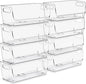 Sorbus Stackable Storage Bins Open Front, Clear Stackable Storage Bins, Pantry Bins for Storage and Organization, Acrylic Stackable Bins for Kitchen, Clear Pantry Organizer Bins (Small Narrow 8 Pack)