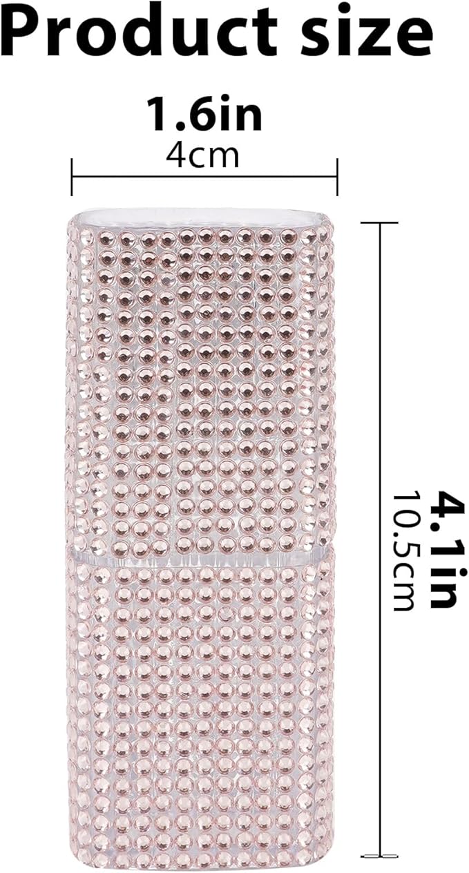 2 Pack Cotton Swab Holder for Travel, Portable Diamond Dental Floss Storage Box, Small Qtips Case Cosmetic Sponge Dispenser Container (Light Pink & Multicolor)