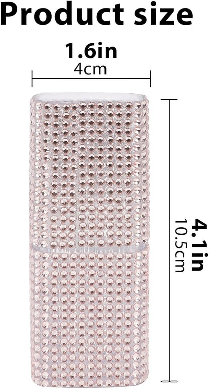 2 Pack Cotton Swab Holder for Travel, Portable Diamond Dental Floss Storage Box, Small Qtips Case Cosmetic Sponge Dispenser Container (Light Pink & Multicolor)