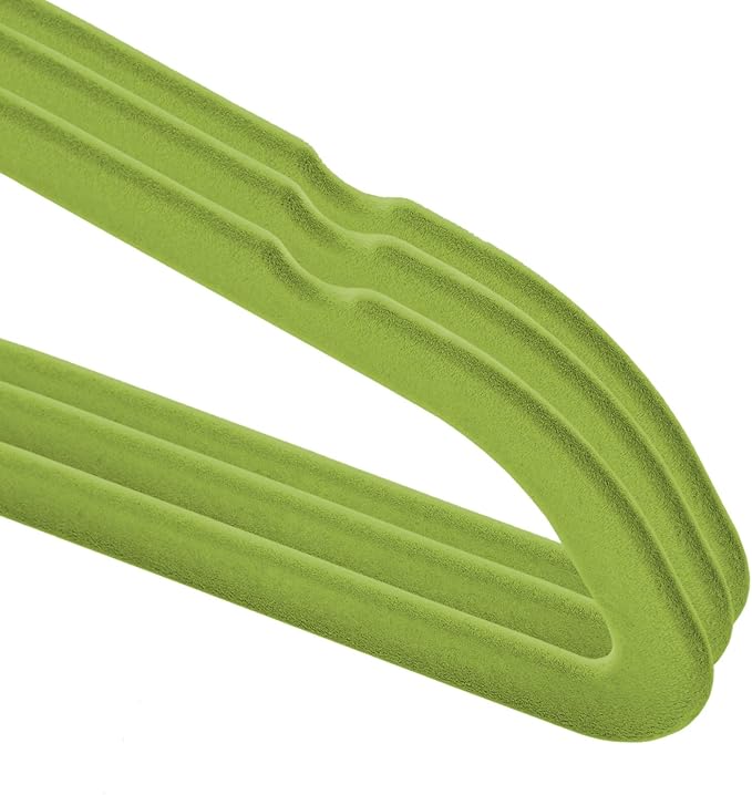 Casafield 50 Velvet Kid's Hangers - 14" Size for Children's Clothes - Lime Green